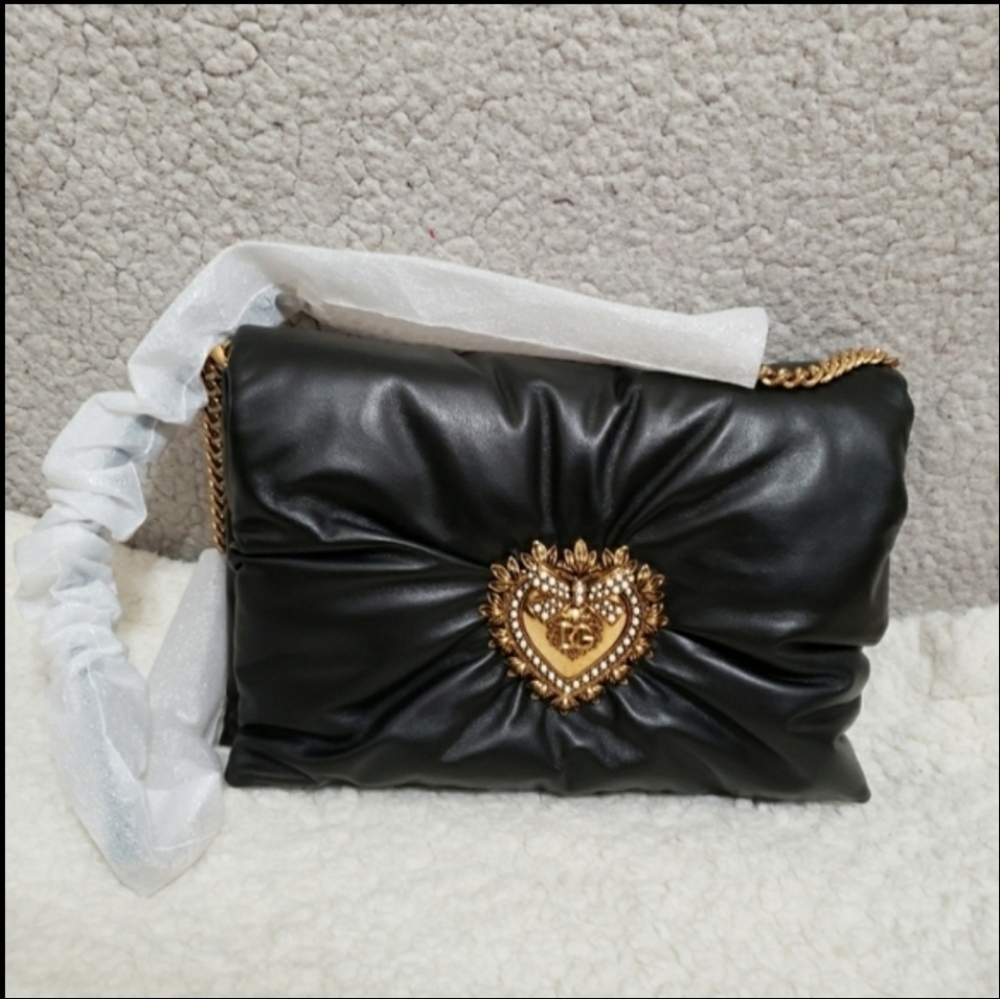 DOLCE & GABBANA Small Devotion Padded Leather Shoulder Bag